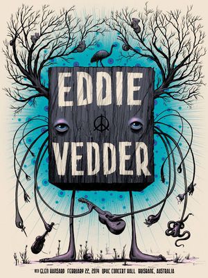 Concert poster from Eddie Vedder - QPAC Concert Hall, Brisbane, Australia - Feb 22, 2014