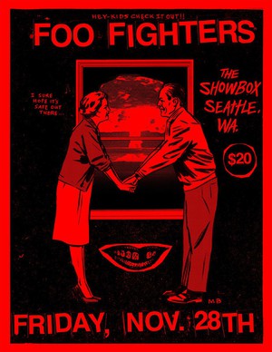 Concert poster from Foo Fighters - Showbox at The Market, Seattle, WA, USA - Nov 28, 2014