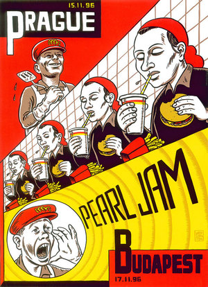 Concert poster from Pearl Jam - Sports Hall, Budapest, Hungary - Nov 17, 1996