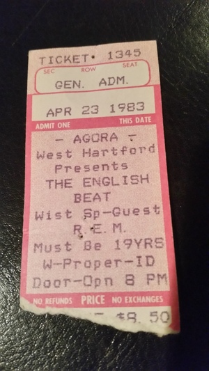 Concert poster from R.E.M. - Agora Ballroom, West Hartford, CT, USA - Apr 23, 1983