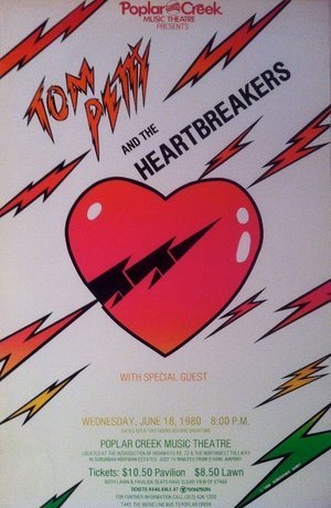 Concert poster from Tom Petty and The Heartbreakers - Poplar Creek Music Theater, Hoffman Estates, IL, USA - Jun 18, 1980