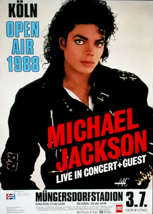 Concert poster from Michael Jackson - Müngersdorfer Stadion, Cologne, Germany - Jul 3, 1988