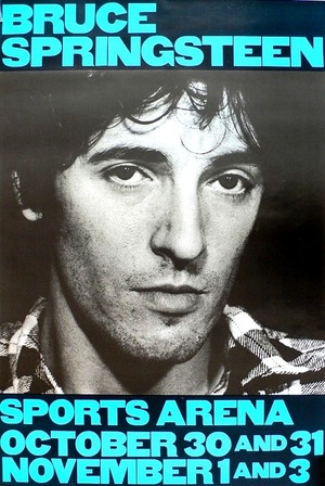 Concert poster from Bruce Springsteen - Los Angeles Memorial Sports Arena, Los Angeles, CA, USA - Oct 31, 1980