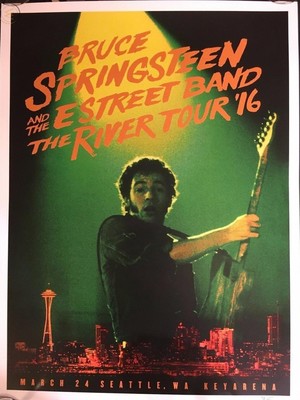 Concert poster from Bruce Springsteen - Key Arena, Seattle, WA, USA - Mar 24, 2016