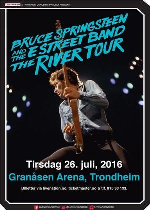 Concert poster from Bruce Springsteen - Granåsen Arena, Trondheim, Norway - Jul 26, 2016