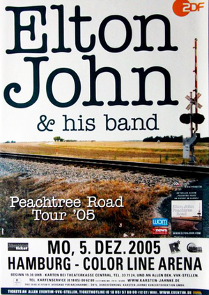 Concert poster from Elton John - Color Line Arena, Hamburg, Germany - Dec 5, 2005
