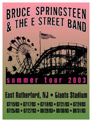 Concert poster from Bruce Springsteen - Giants Stadium, East Rutherford, NJ, USA - Aug 30, 2003
