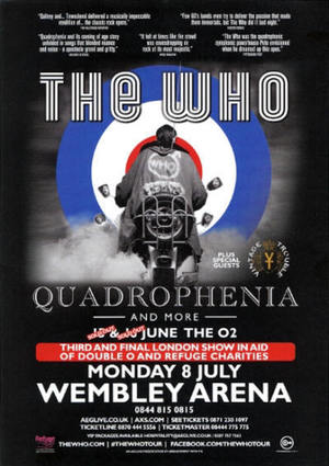 Concert poster from The Who - Wembley Arena, London, England - Jul 8, 2013