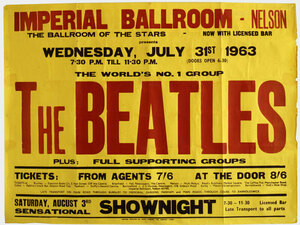 Concert poster from The Beatles - Imperial Ballroom, Nelson, England - Jul 31, 1963