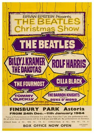 Concert poster from The Beatles - Finsbury Park Astoria, London, England - Dec 24, 1963