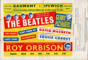 Concert poster from Roy Orbison - Gaumont Theatre, Ipswich, England - May 22, 1963