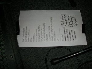 Setlist photo from Brad - The High Dive, Seattle, WA, USA - Dec 6, 2010