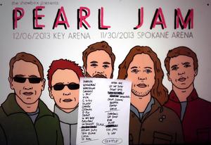 Setlist photo from Pearl Jam - Key Arena, Seattle, WA, USA - Dec 6, 2013
