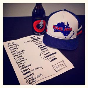Setlist photo from Pearl Jam - Claremont Showgrounds, Claremont, Australia - Feb 2, 2014